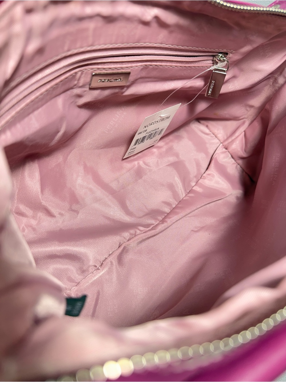 Perlina Vintage Y2K Multi-Pocket Fushia Pink Leather Shoulder Bag NWT - Picture 10 of 16